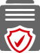 Paperwork with a checkmark and shield