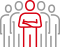 group of people with one person standing out, arms folded