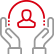 hands holding up client